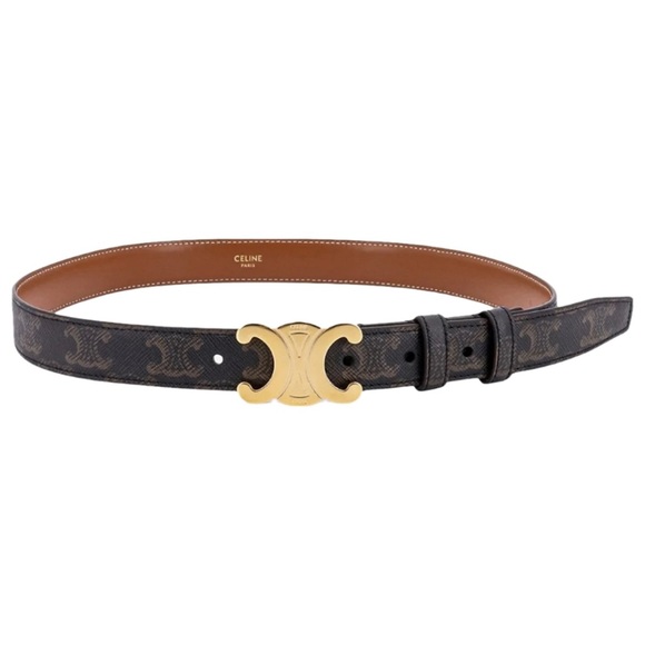 CELINE medium Triomphe logo leather belt size 80 - Picture 1 of 3